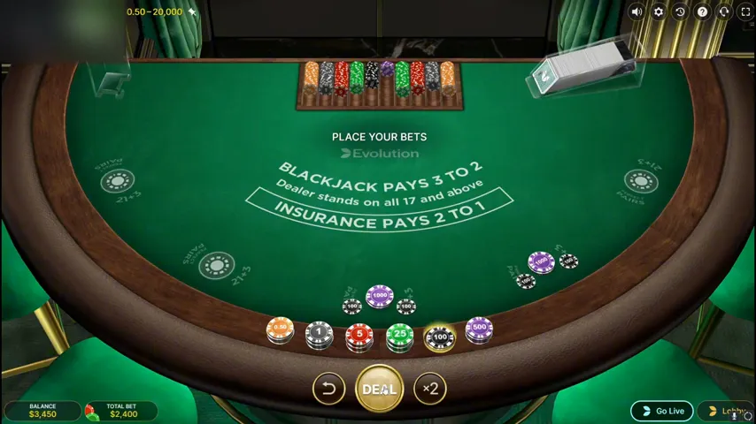 First Person Blackjack — partida en directo
