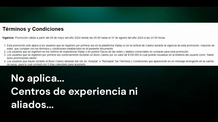 bono sin depósito — oferta